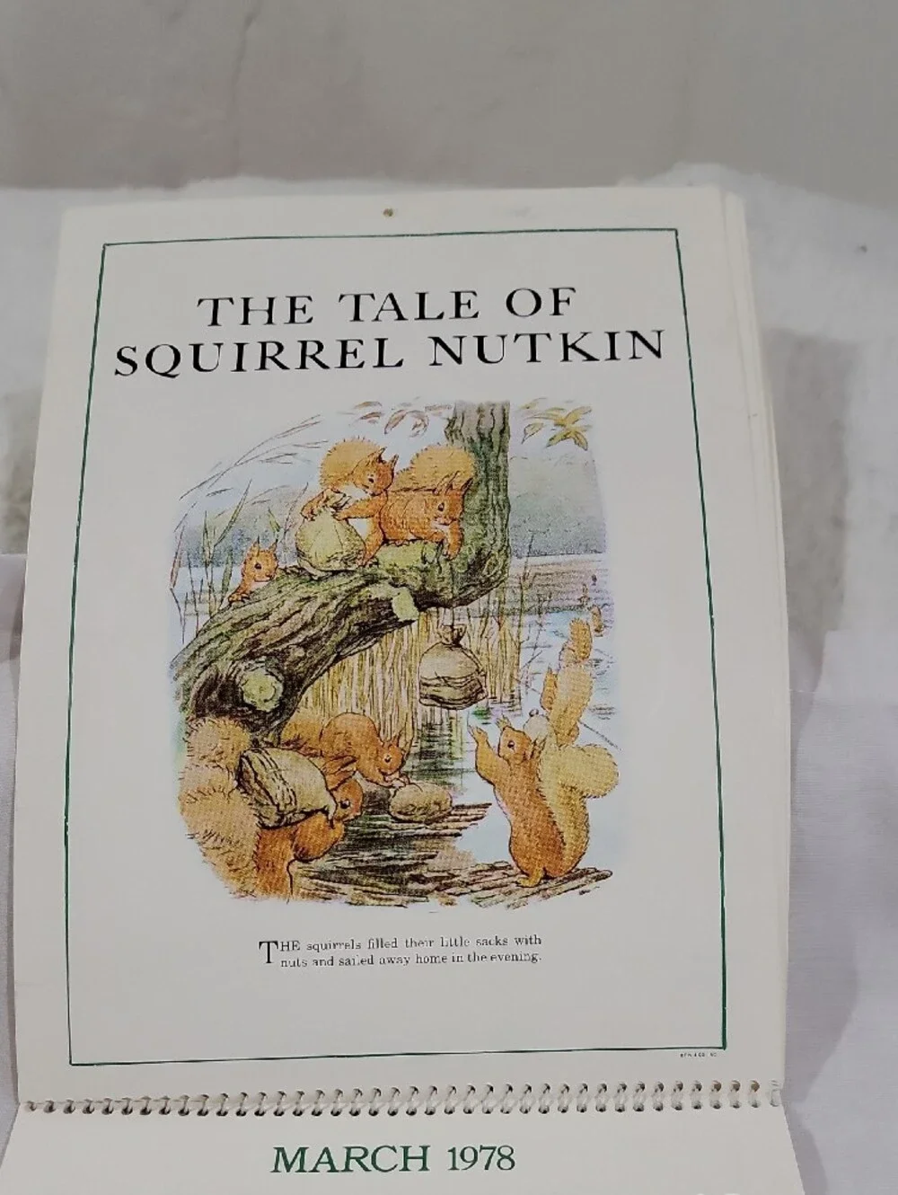 Vintage 1978 The Tales Of Beatrix Potter Calender
